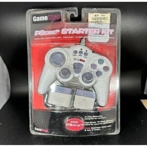 PSone PlayStation Starter'Kit Sealed New‎ Memory Card controller & cords NOS